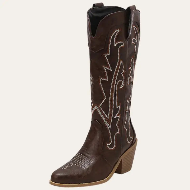 Dame Cowboy Boots Moderne Westernstil Imitasjon Lær 0
