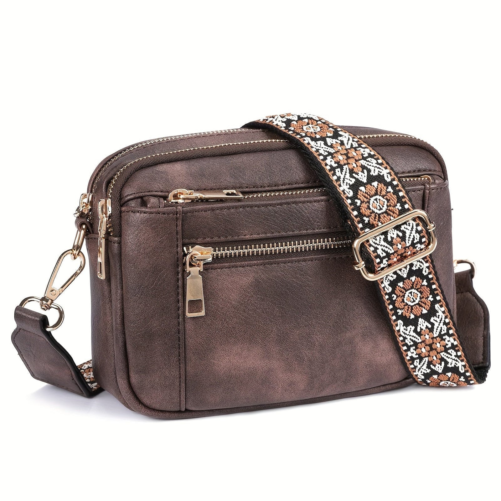Dame Crossbody Veske Boho Stil Vegansk Skinn 5