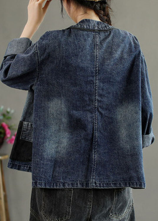 Dame Denim Jakke med Broderte Lommer 3
