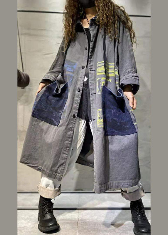 Dame Denim Jakke med Lange Ermer og Lommer 1