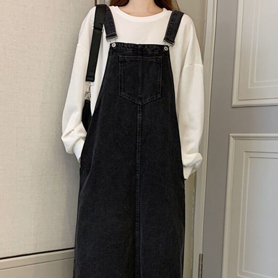 Dame Denim Kjole med Frontlomme 3