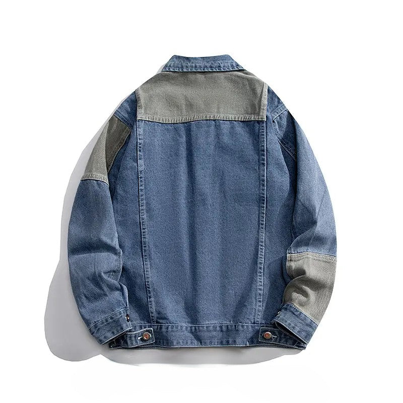 Dame Denimjakke Boksy Geometrisk Design 1