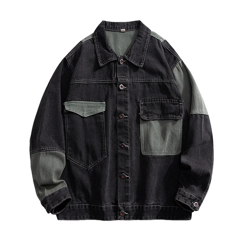 Dame Denimjakke Boksy Geometrisk Design 2