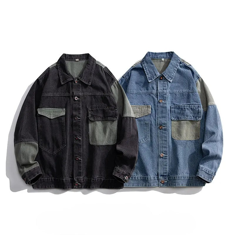 Dame Denimjakke Boksy Geometrisk Design 4