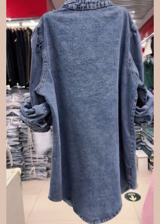 Dame Denimkåpe med Volanger 1