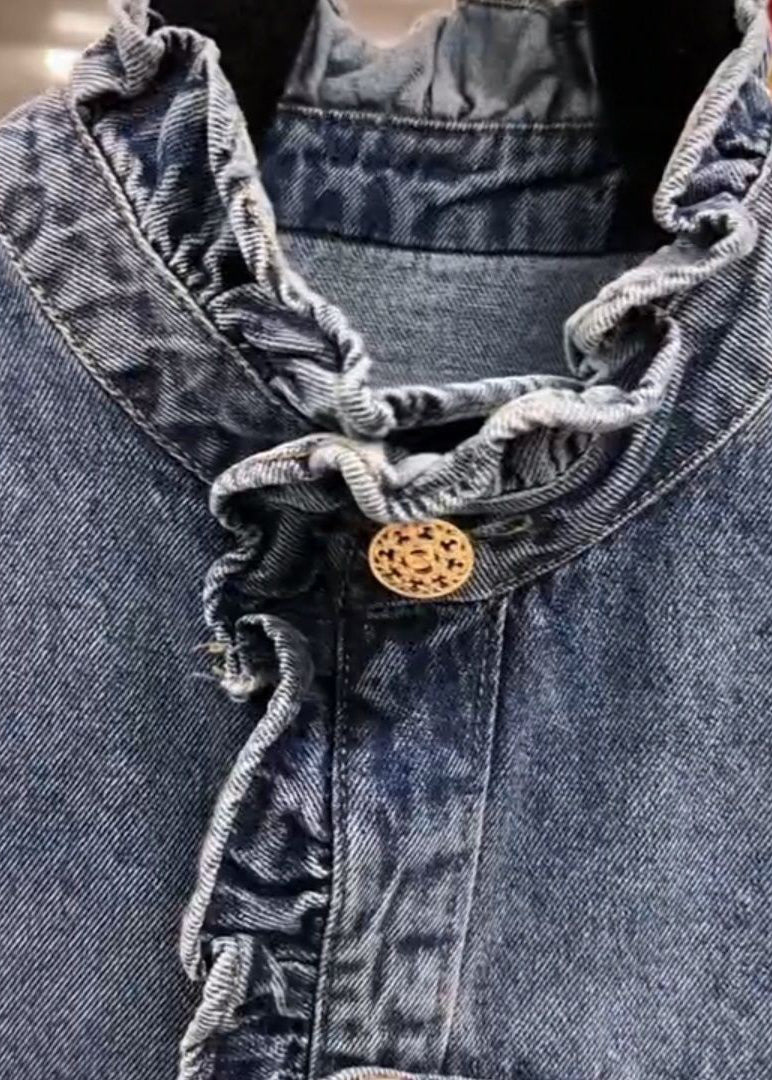 Dame Denimkåpe med Volanger 3