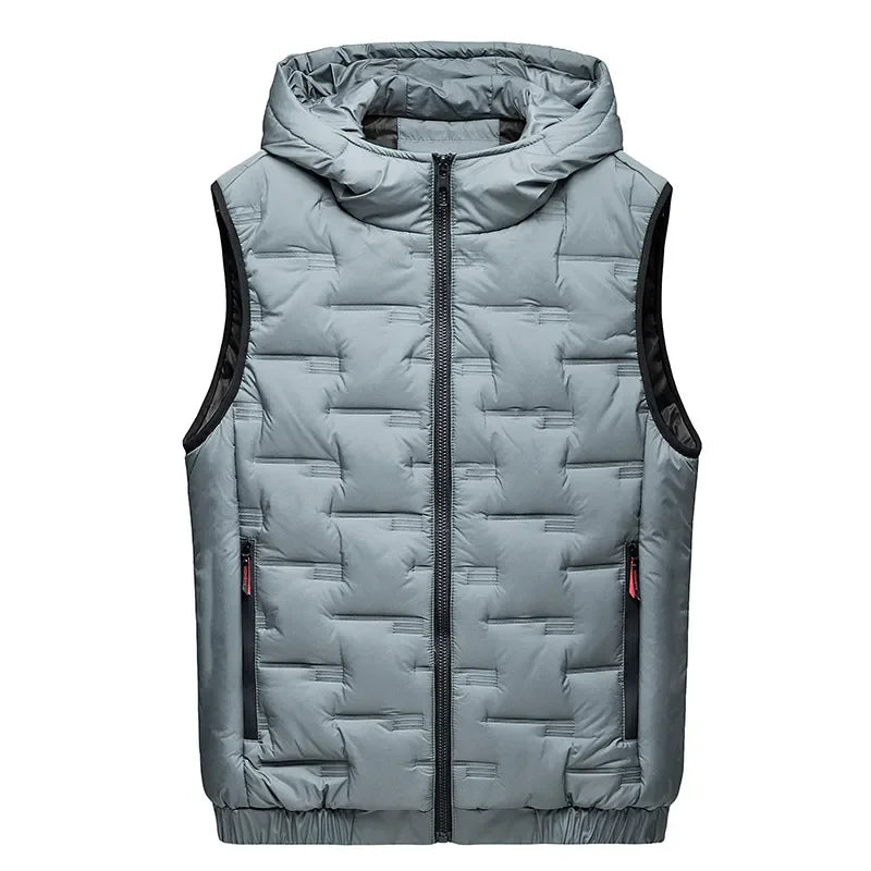 Dame Dunvest Med Preget Hettedesign Trendy Stil 0