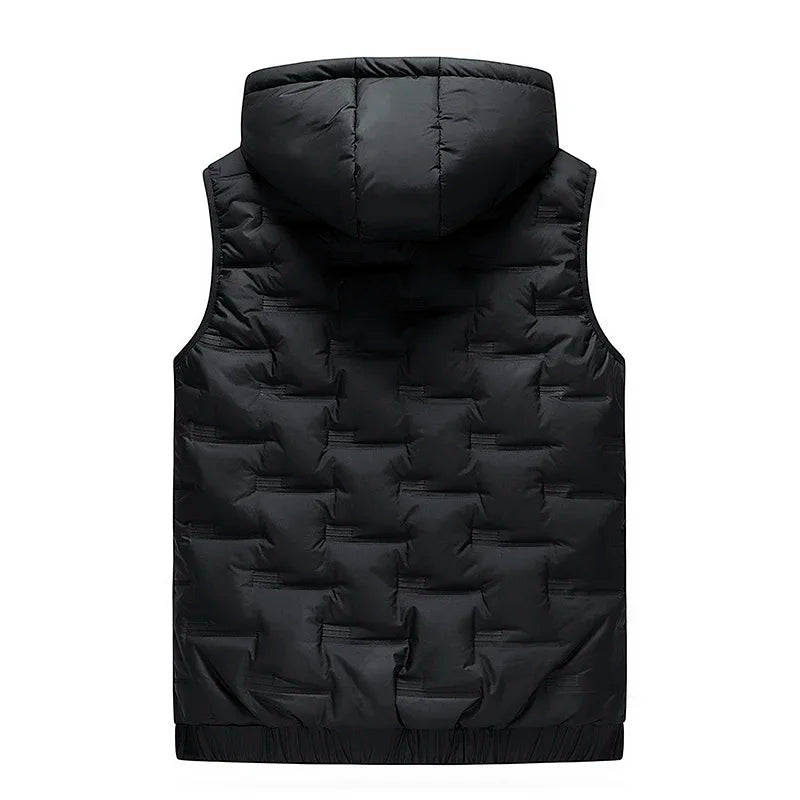 Dame Dunvest Med Preget Hettedesign Trendy Stil 4