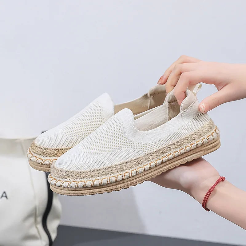 Dame Espadrilles med Strikket Overdel 6