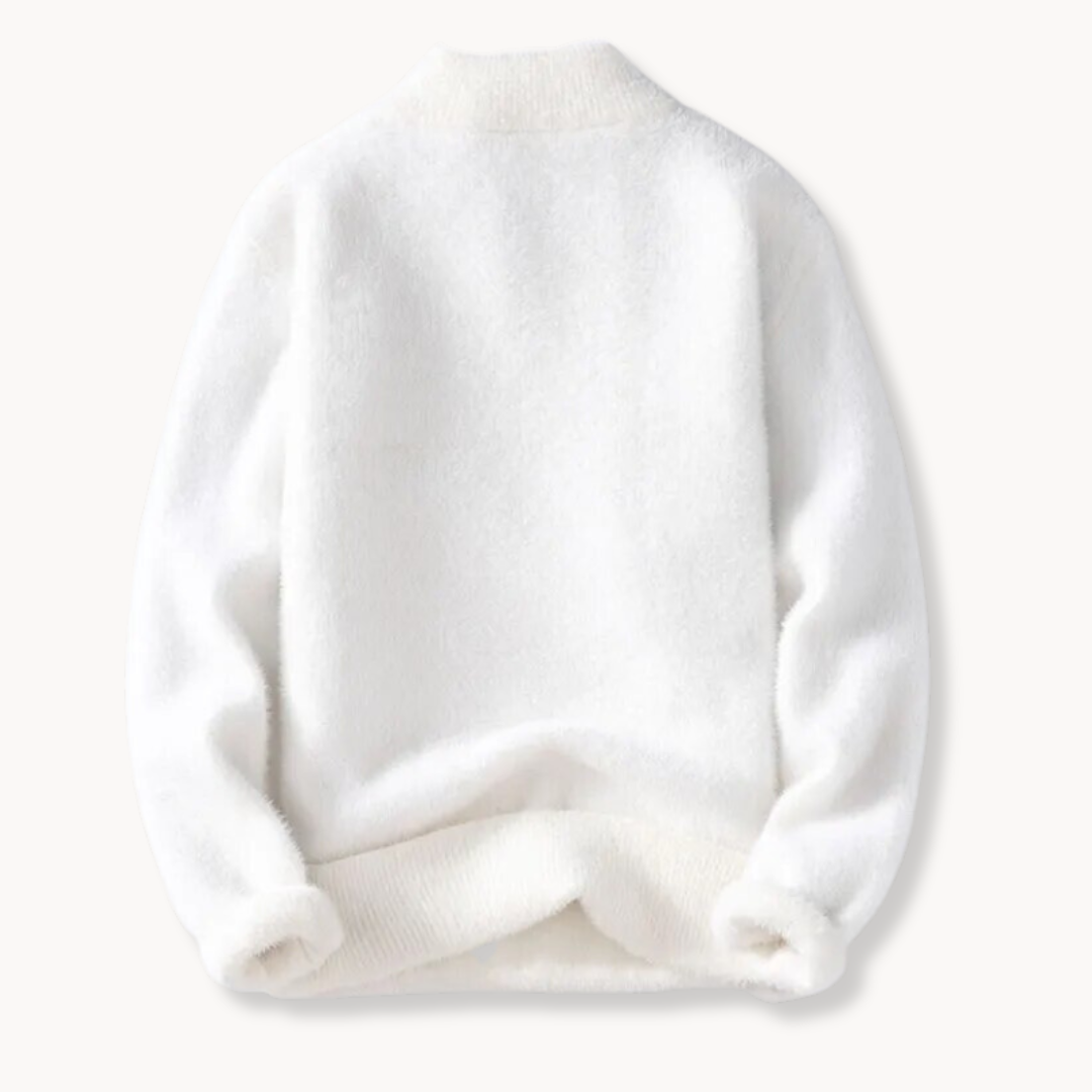Dame Fleecegenser Høy V-hals Trendy Drop-skulder Design 4