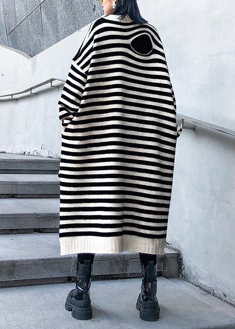 Dame Genser Antrekk med O-hals og Stripete Design 3