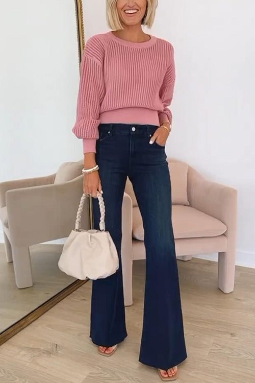 Dame Genser Crewneck med Utskjæring Moderne Stil 1
