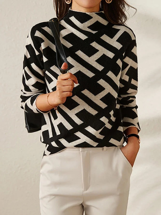 Dame Genser med Geometrisk Design 1