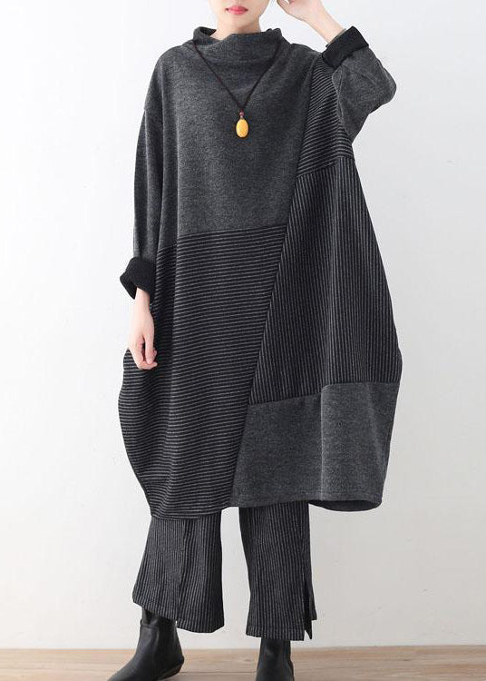 Dame Genser og Bukse Sett med Stripete Design 1