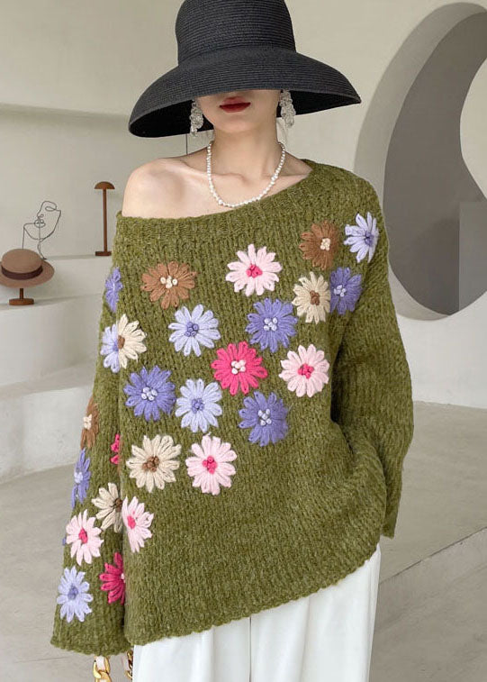Dame Gensere med Broderte Blomster 2