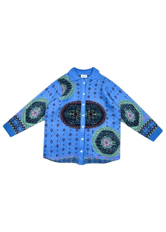 Dame Genserjakke med Knappetrykk i Boho Stil 4