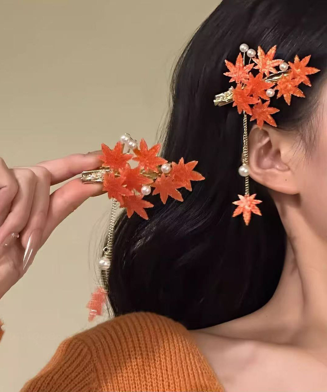 Dame Hårnål med Blad- og Blomstermotiv 0