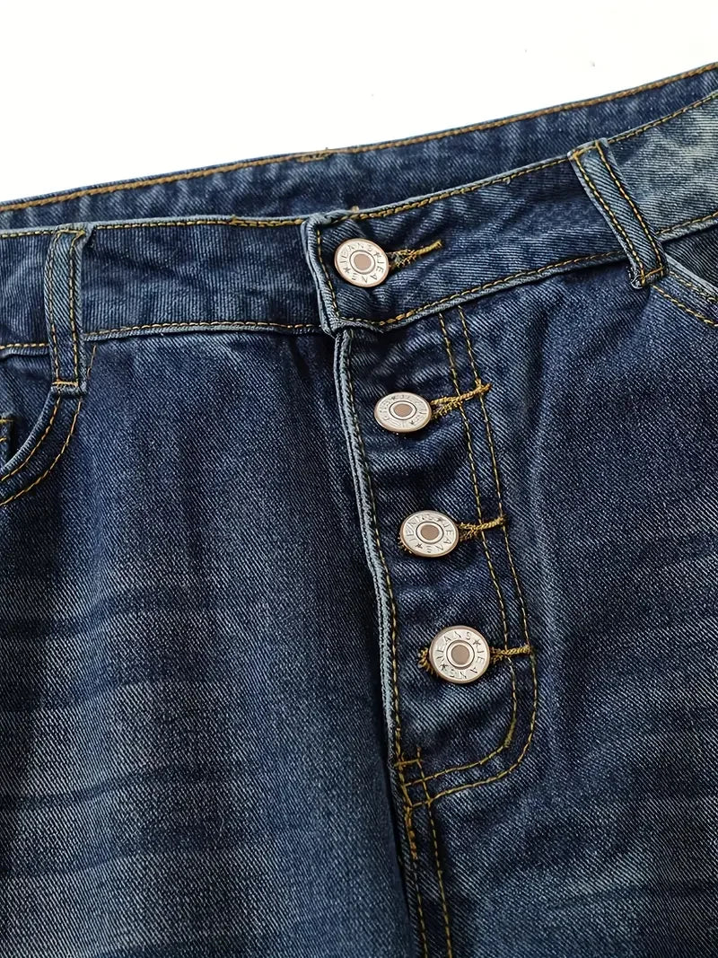 Dame Høy Midje Løse Jeans 5