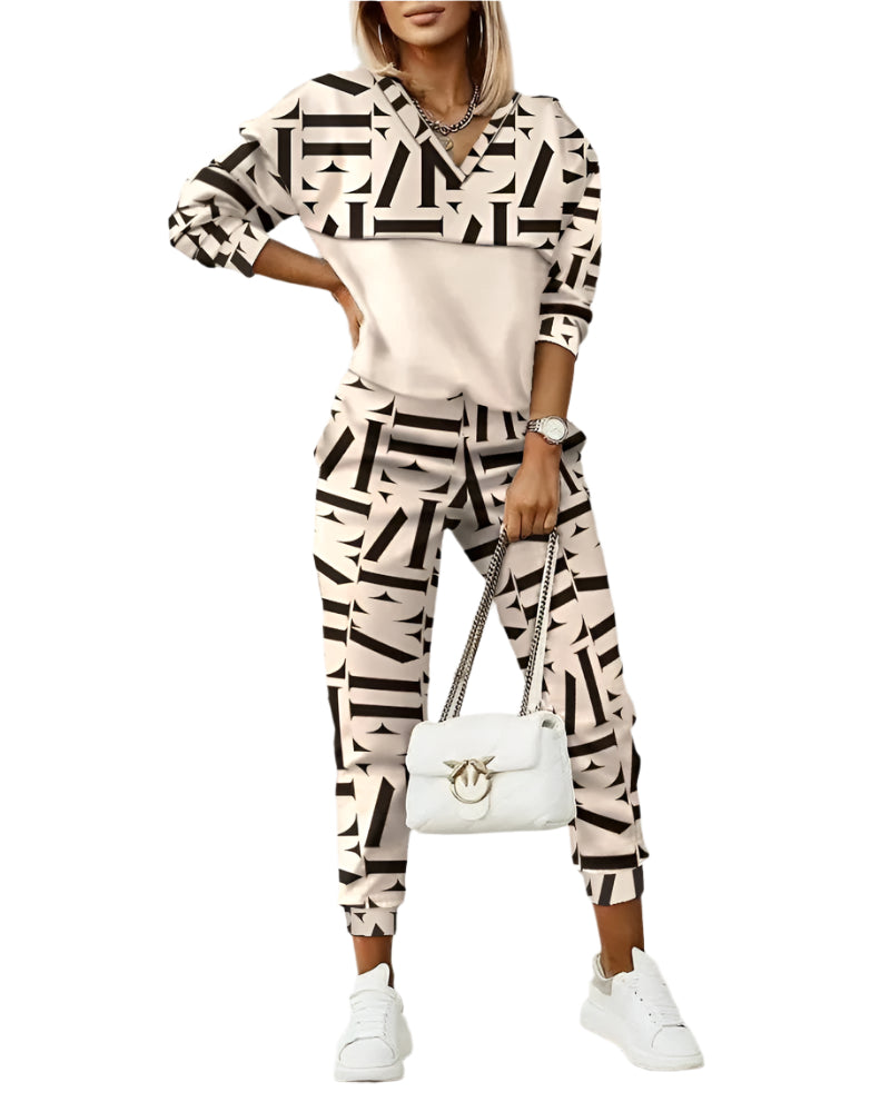 Dame Joggedress Cropped Top Monogram Detaljer Myk Blandingsstoff 0