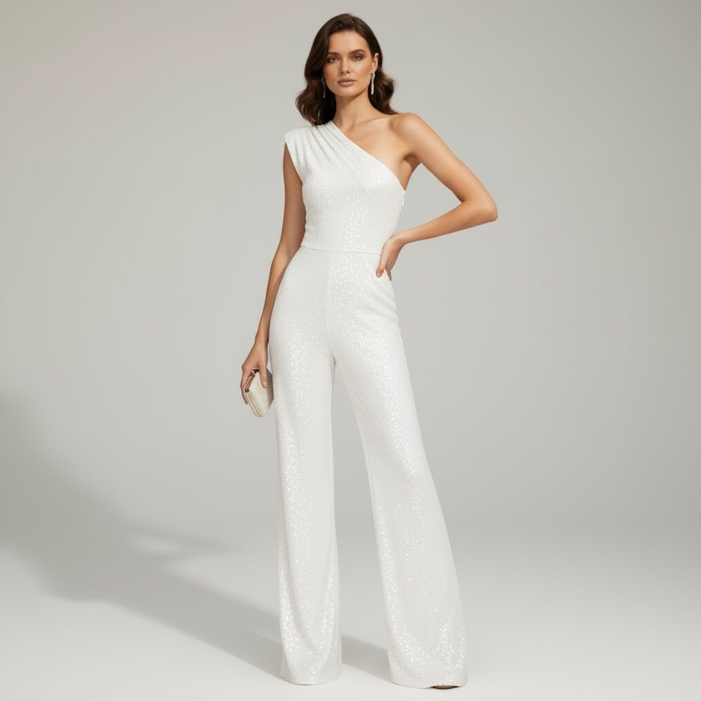 Dame Jumpsuit Med Glitrende Paljetter 6