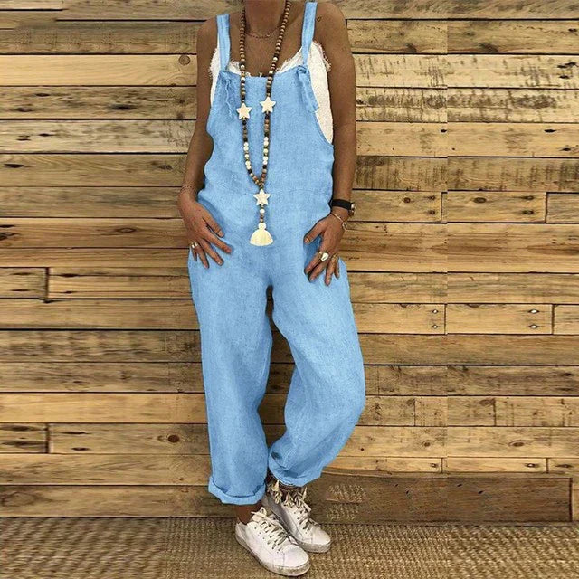 Dame Jumpsuit med Dype Utringninger og Avslappet Passform 5