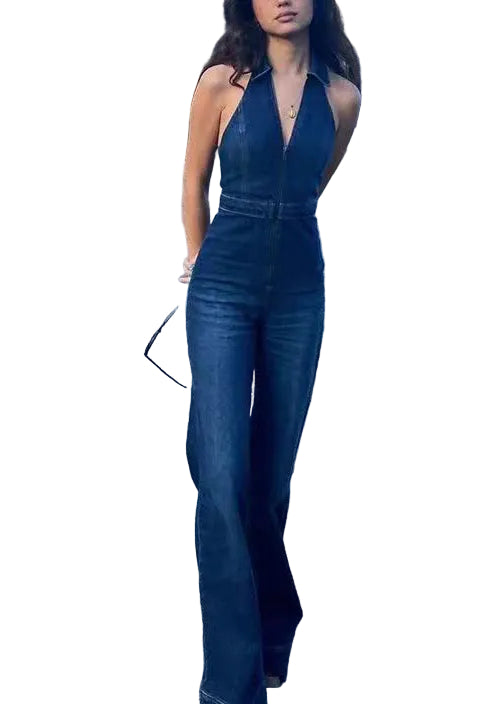 Dame Jumpsuit med Peter Pan-krage Ermeløs 0