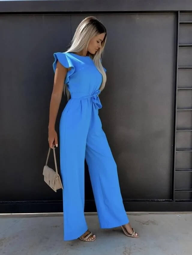 Dame Jumpsuit med Rysjede Ermer 7