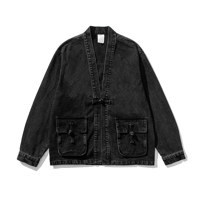 Dame Kimono Overdimensjonert Vintage Denim 1