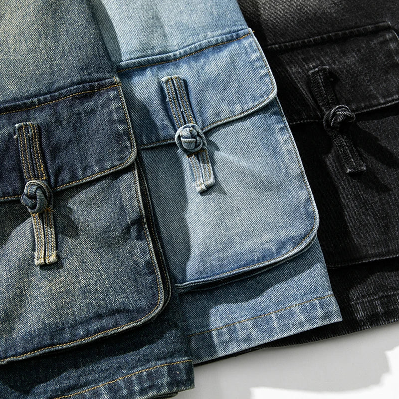 Dame Kimono Overdimensjonert Vintage Denim 3