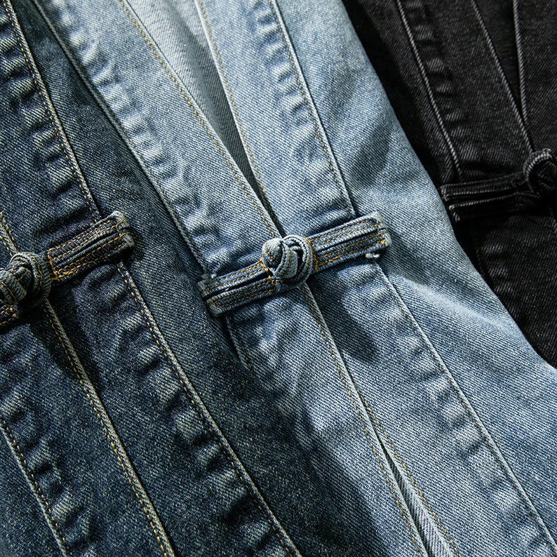 Dame Kimono Overdimensjonert Vintage Denim 4