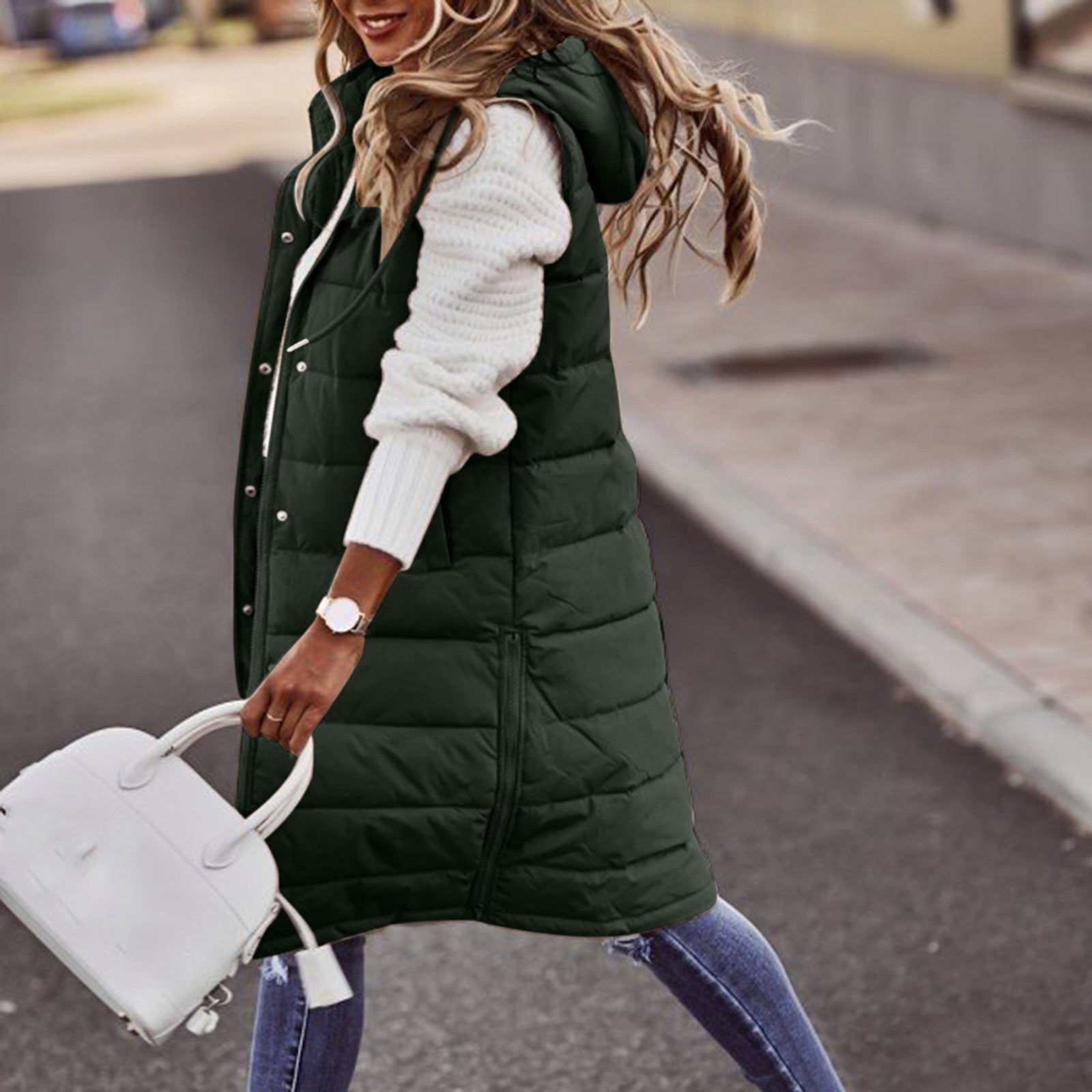 Dame Lang Hettegenser Urban Stil 2