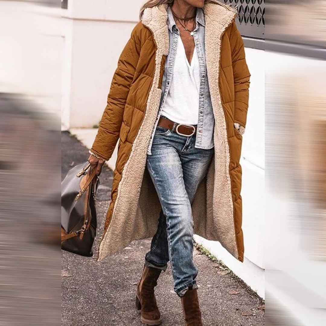 Dame Lang Vinterjakke Isolert Dunjakke 2