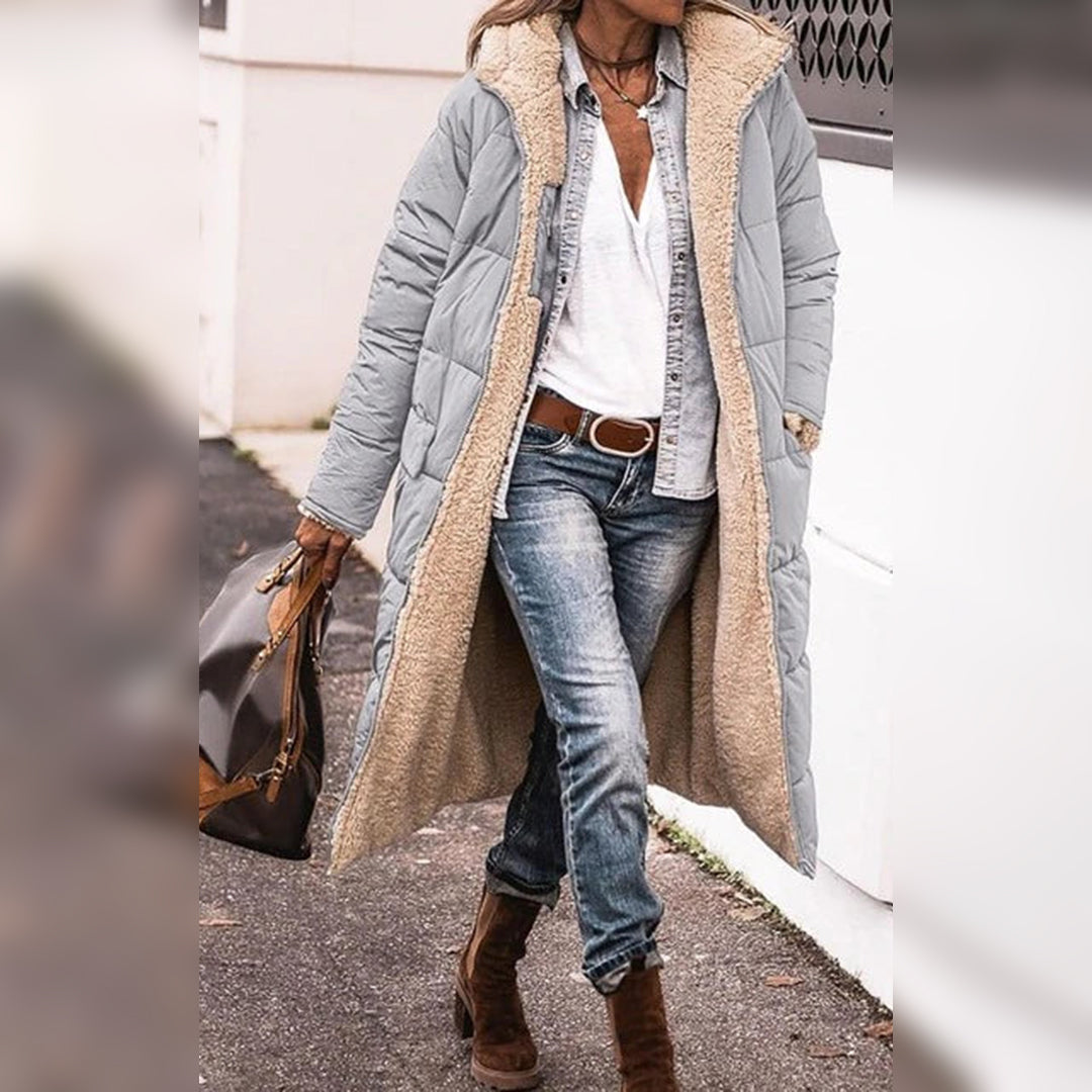 Dame Lang Vinterjakke Isolert Dunjakke 3