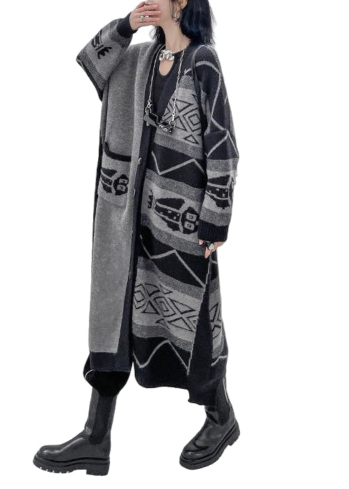 Dame Langermet V-hals Asymmetrisk Design Kåpe 3