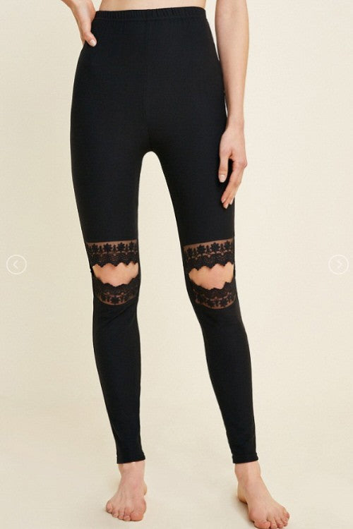 Dame Leggings med Spissutskjæring i Sort 1