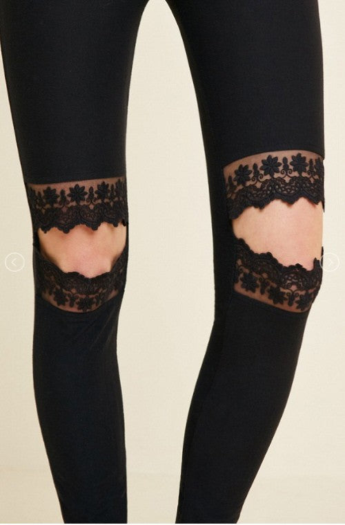Dame Leggings med Spissutskjæring i Sort 3