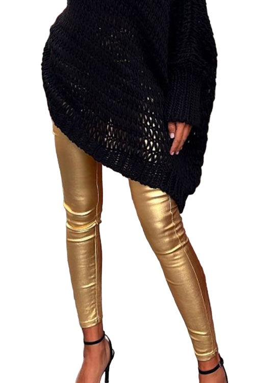 Dame Leggingsbukser i Kunstskinn Slim Fit 0