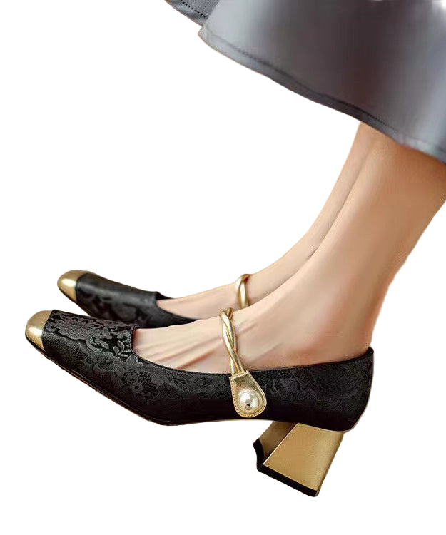 Dame Loafers Chunky Hæl Stilig Design 0