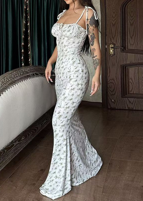 Dame Maxi Kjole Med Snøring Slim Fit 3
