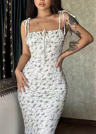 Dame Maxi Kjole Med Snøring Slim Fit 4