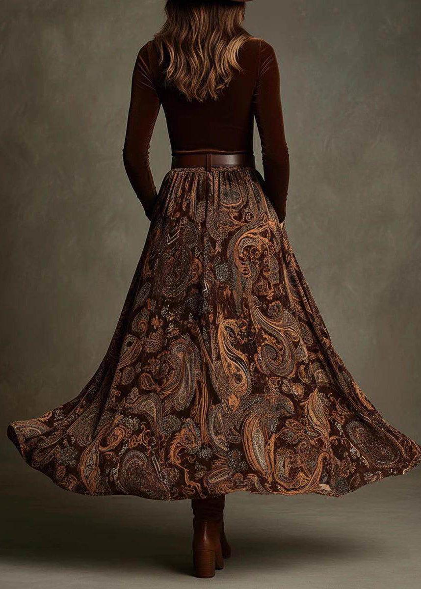Dame Maxi Kjole Patchwork Langermet Slim Fit 2