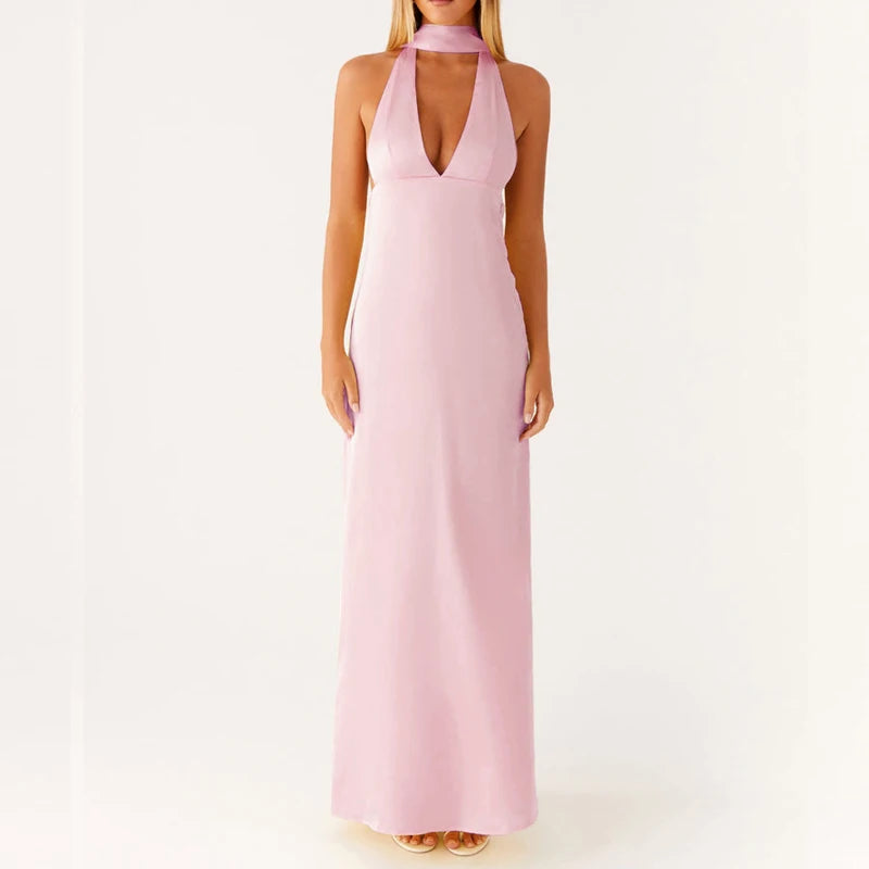Dame Maxikjole Halterneck Boho Design 2