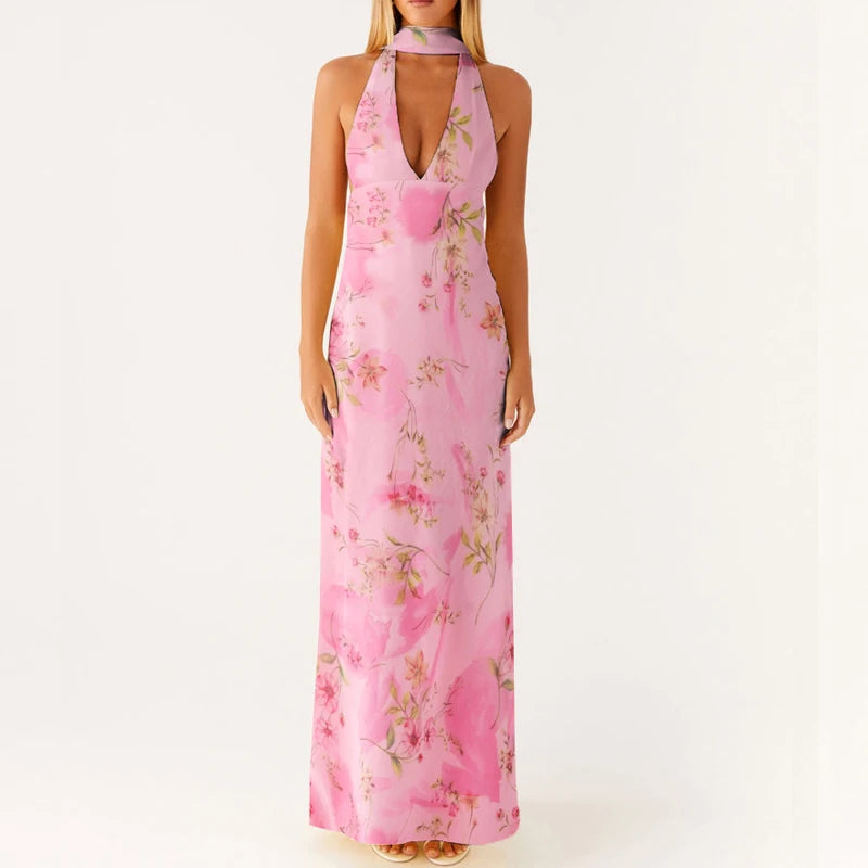 Dame Maxikjole Halterneck Boho Design 5