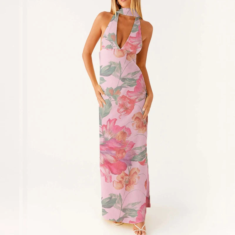 Dame Maxikjole Halterneck Boho Design 9