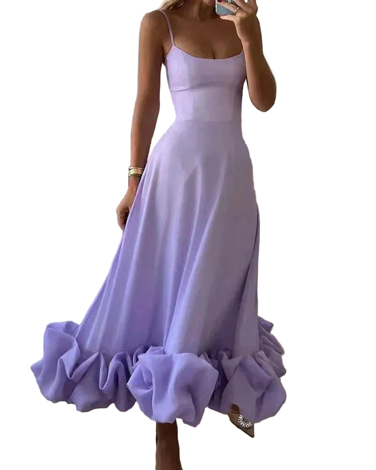Dame Midi Festkjole Med Fantastisk Design 0