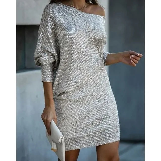 Dame Minikjole Off-Shoulder med Paljetter 10