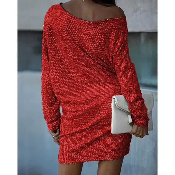 Dame Minikjole Off-Shoulder med Paljetter 4