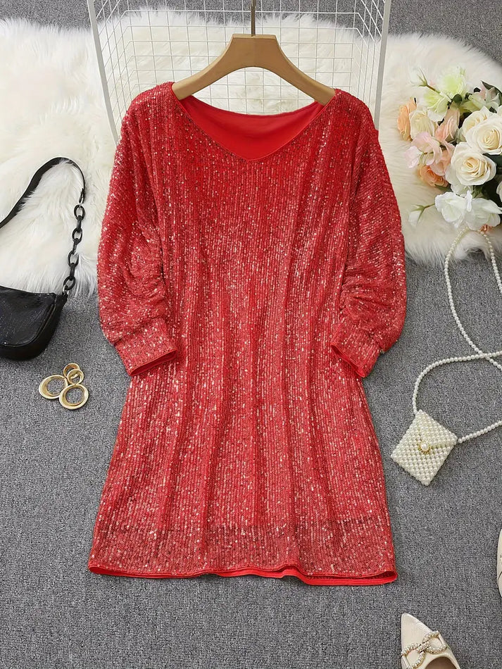 Dame Minikjole Off-Shoulder med Paljetter 6