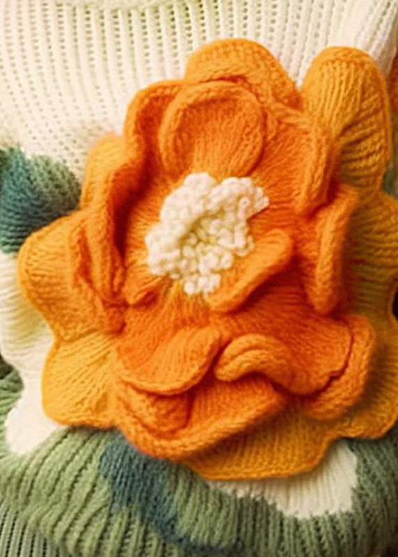 Dame O-hals Langermet Topp med Blomsterprint 3
