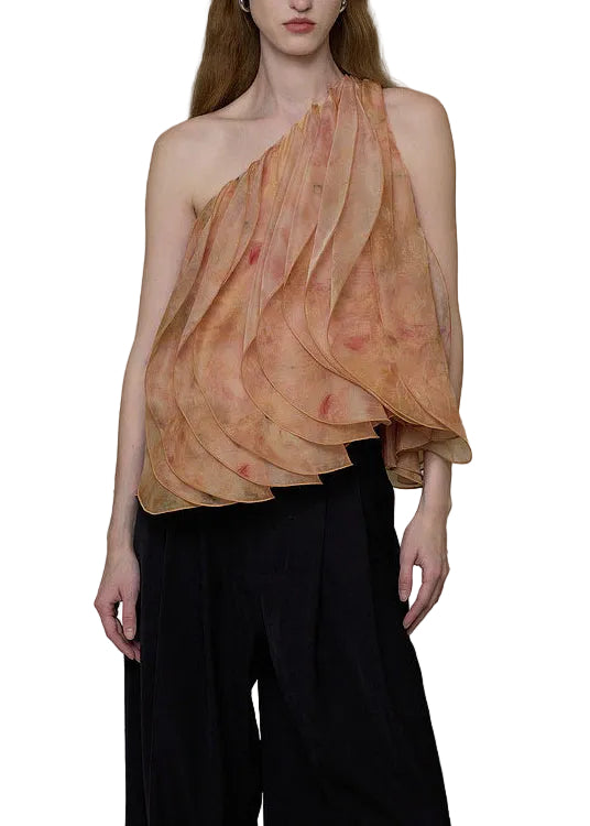Dame One Shoulder Bluse Lag På Lag Design 0